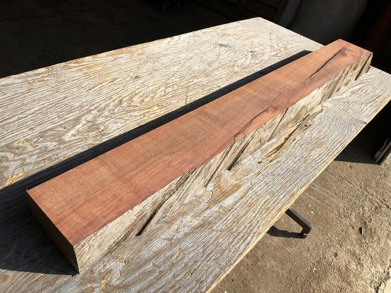 【EB599U】ブビンガ 980×～120×51㎜ 一枚板 材料 天然木 無垢材 木材 希少材 乾燥材 銘木 木工 DIY《銘木登屋》_画像5