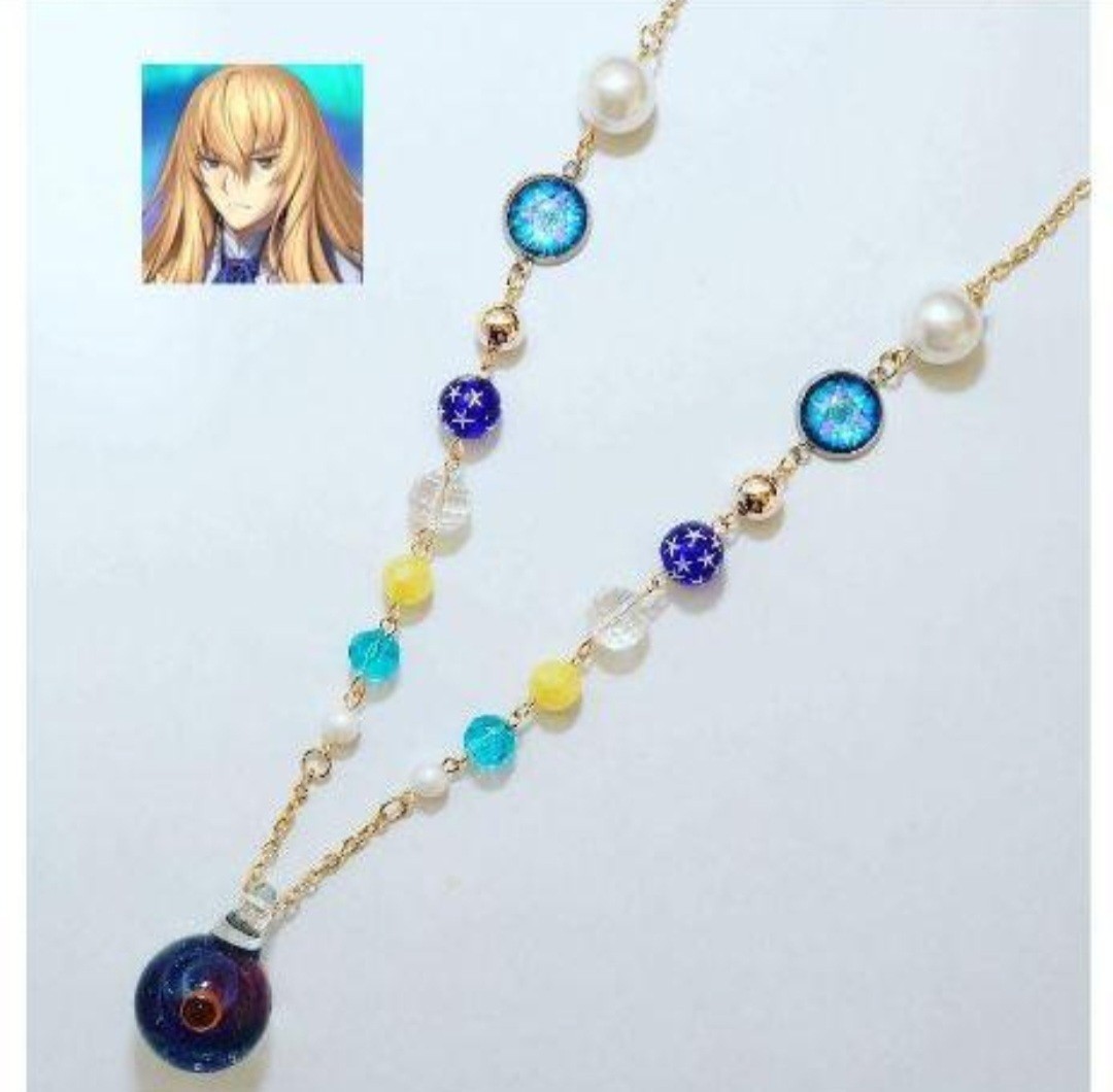 ※ハンドメイド※ 宇宙や惑星のランプワークガラスの豪華なロングネックレス　Fate/Grand Order　クリプター　キリシュタリア　イメージ _画像4