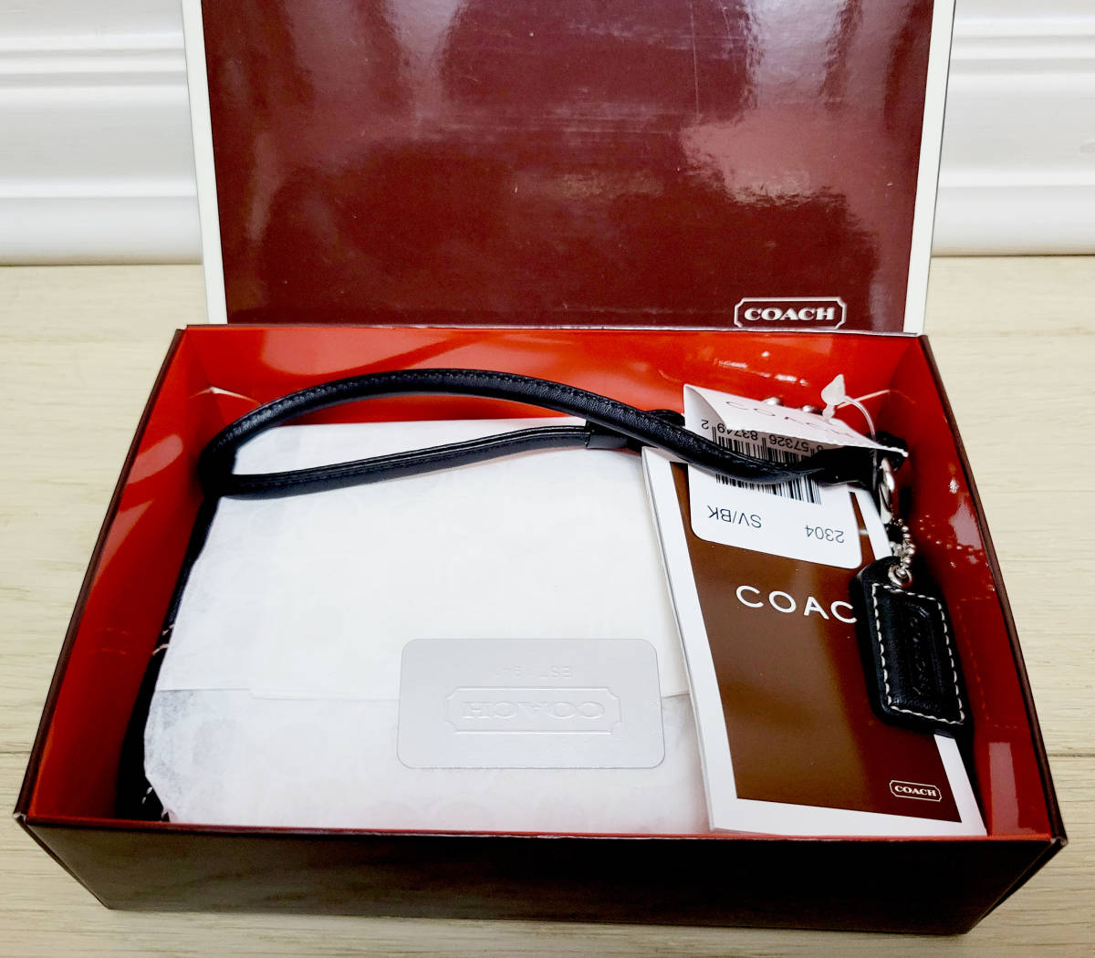 COACH　コーチ　未使用　美品　2304　SV/BK　　BLK MINSIG WRISTLET　　_画像6