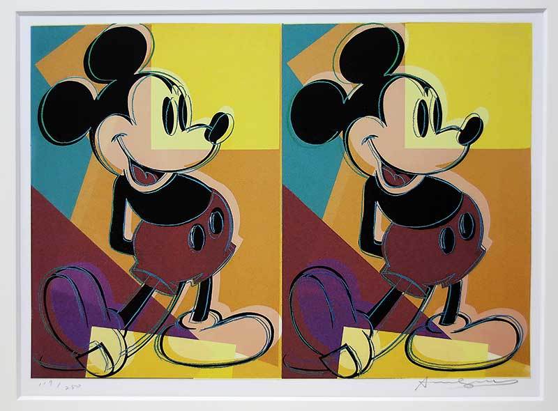 アンディ・ウォーホル 証明書 シルク 直筆サイン「Double Mickey Mouse　119/250」_画像2