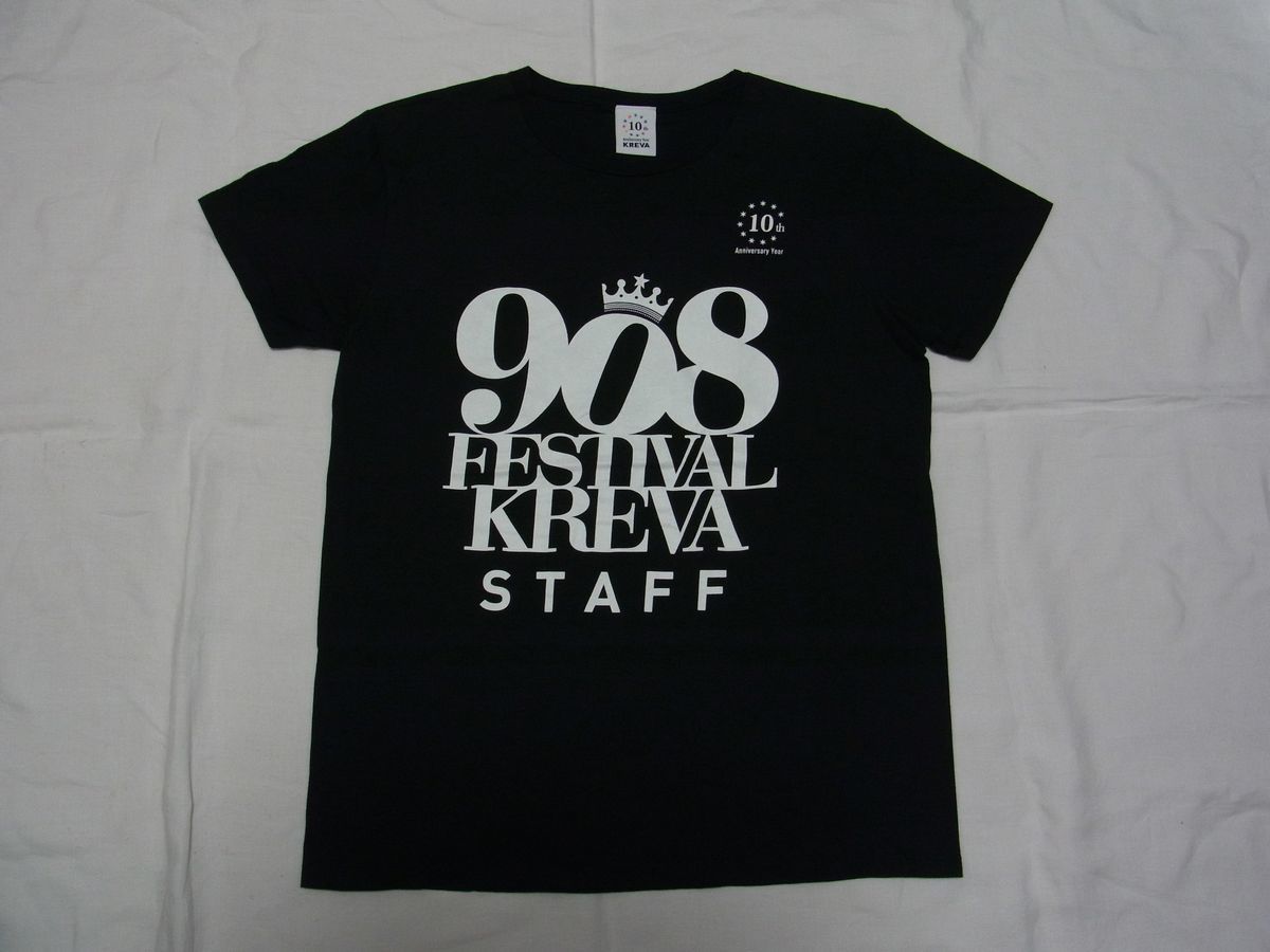 * beautiful goods * not yet have on * KREVAk leve 908 FESTIVAL STAFF staff T-shirt black * old clothes not for sale 10 anniversary commemoration KICK THE CAN CREW Tour goods 