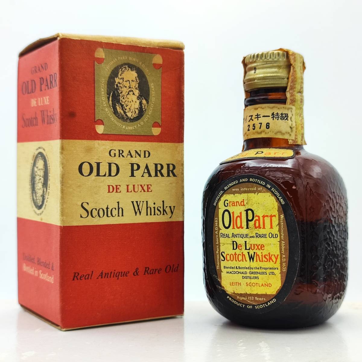 【全国送料無料】特級 Grand Old Parr De Luxe REAL ANTIQUE AND RARE OLD Scotch Whisky　43度　47ml【オールドパー】_画像1