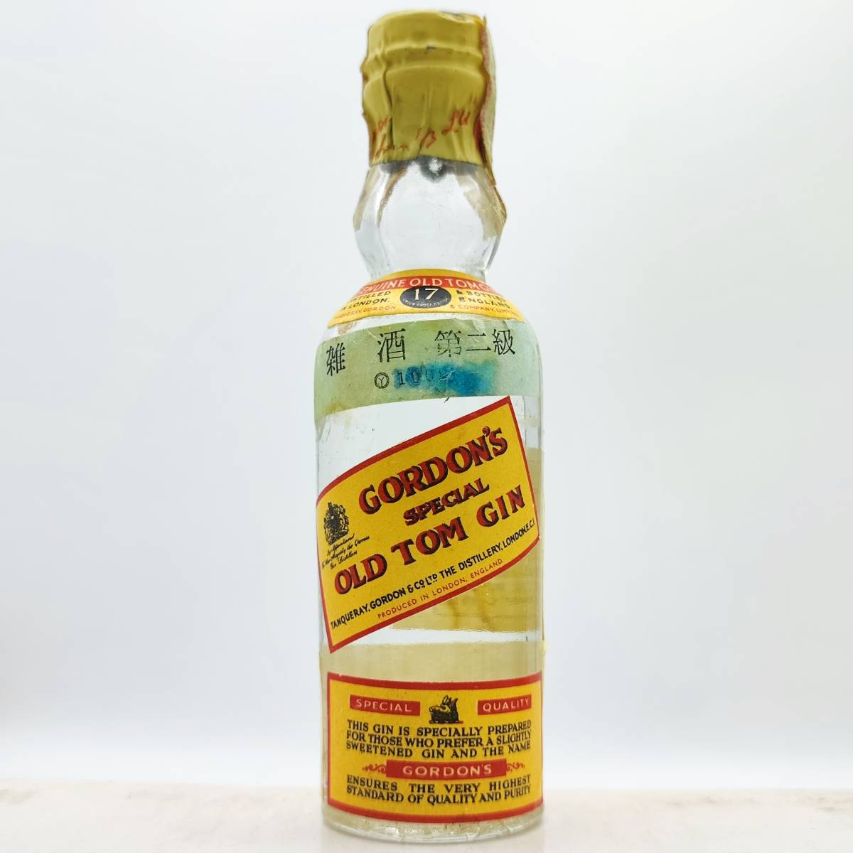 【全国送料無料】雑酒 GORDON'S SPECIAL OLD TOM GIN TIN CAP　エキス分0度　47.3度　47ml 【ゴードン オールドトム ジン ティンキャップ】