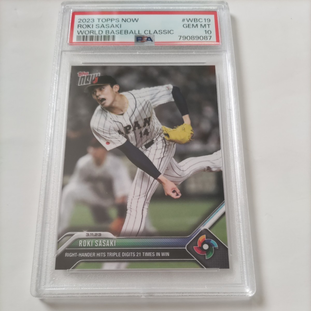 最も優遇の 満点】 鑑定 【PSA10 佐々木朗希選手 WBC 侍 now Topps