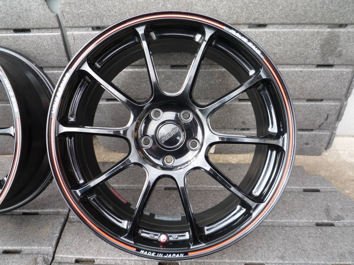 RAYS VOLK RACING ZE40 time attack edition 19×8J +44 5H 114.3 鍛造 軽量 2本セット 中古品_画像4