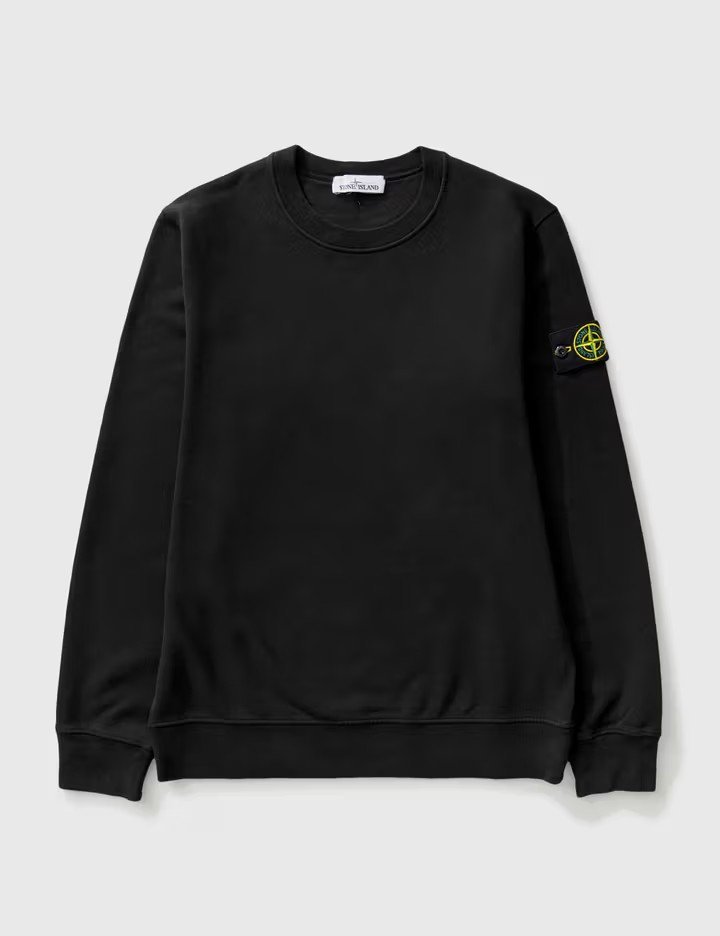 STONE ISLAND ニット セーター クラシック スウェットシャツ コットン ロゴ バッジ ブラック 中古 JM A1_画像1