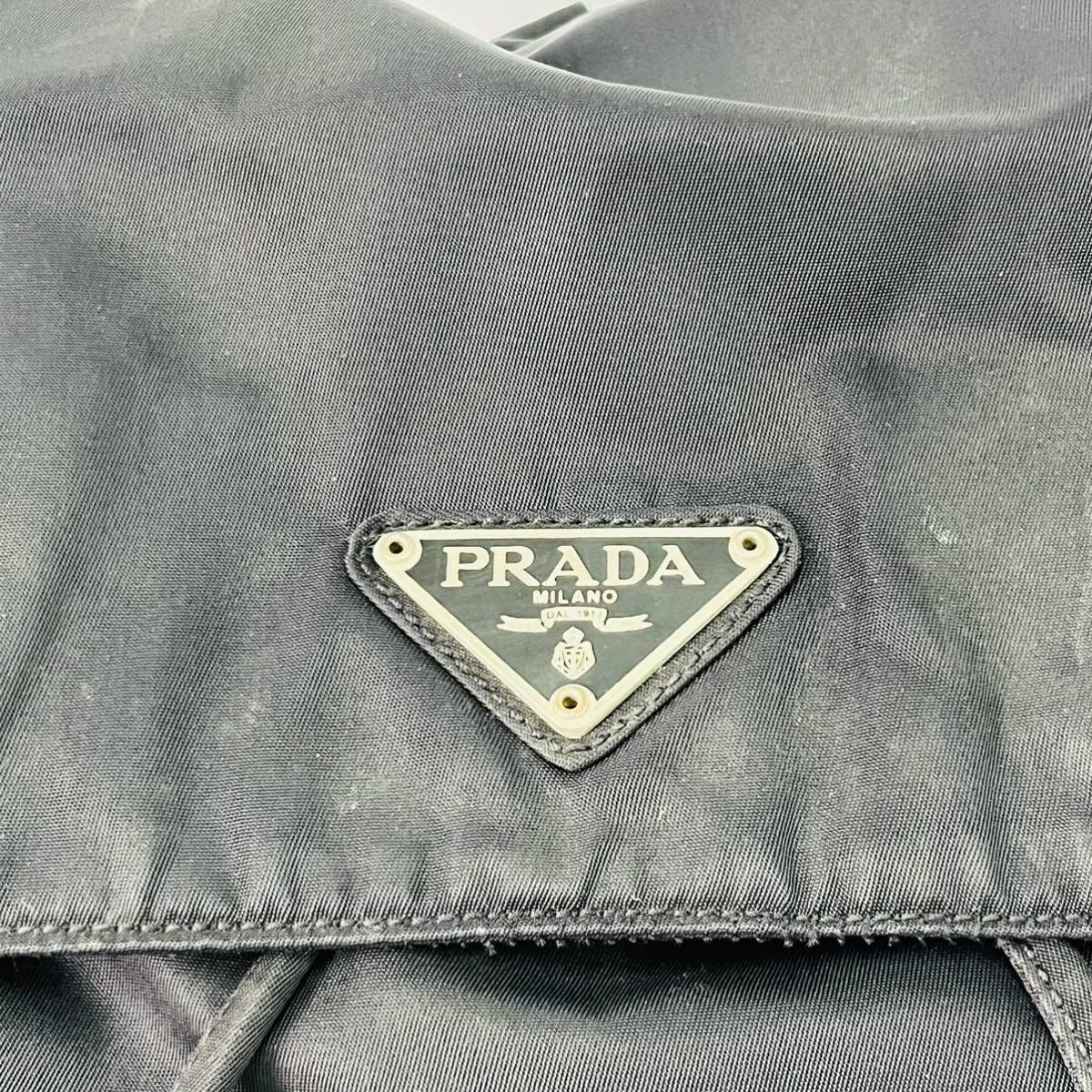 PRADA プラダ ナイロン リュック サック バックパック ブラック シルバー金具 T1219_画像6