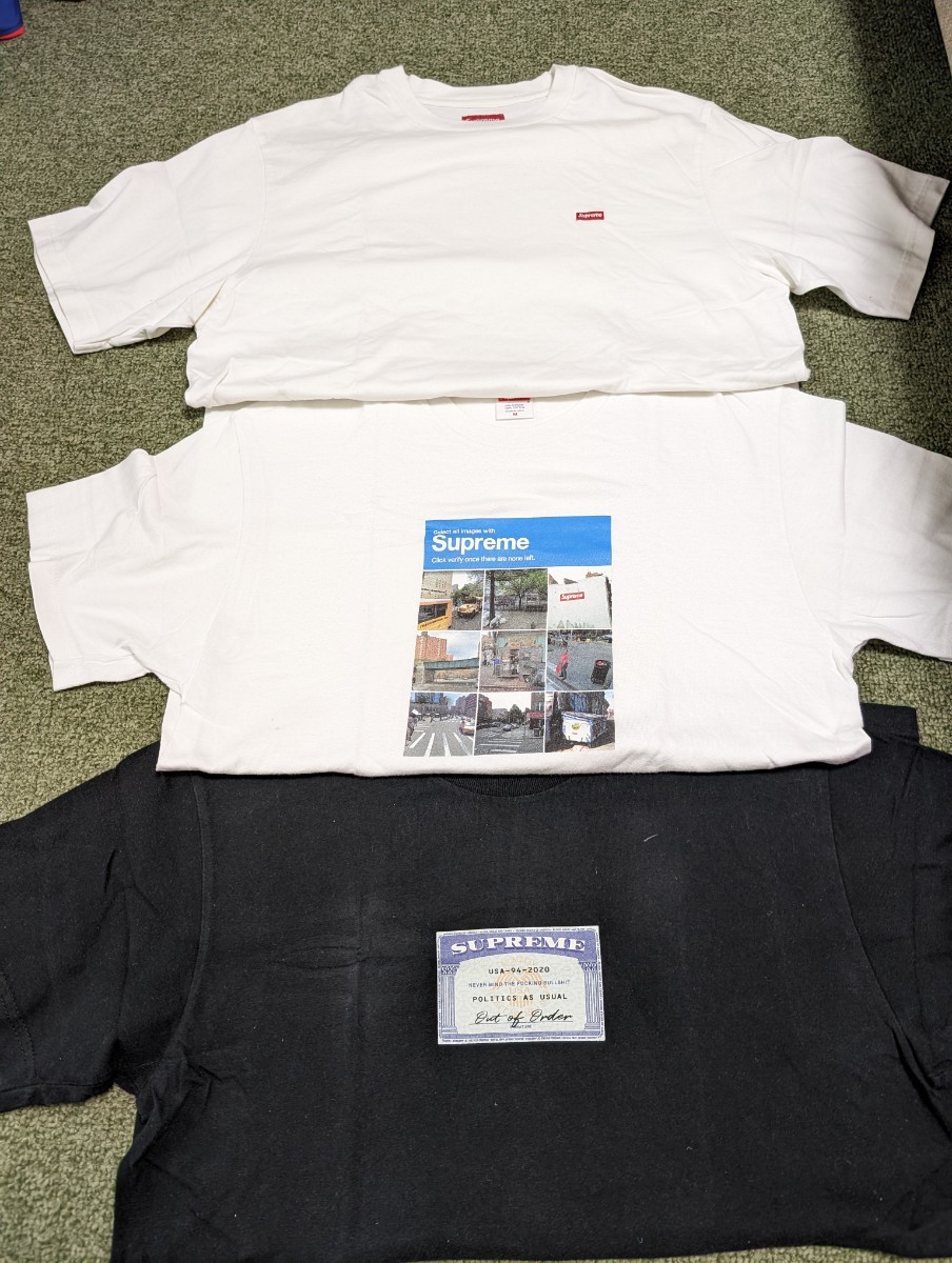 Supreme Tシャツ 3枚 セット Size M 半袖 shirt 完売モデル Boxlogo ボックスロゴ money google 白　黒田_画像1