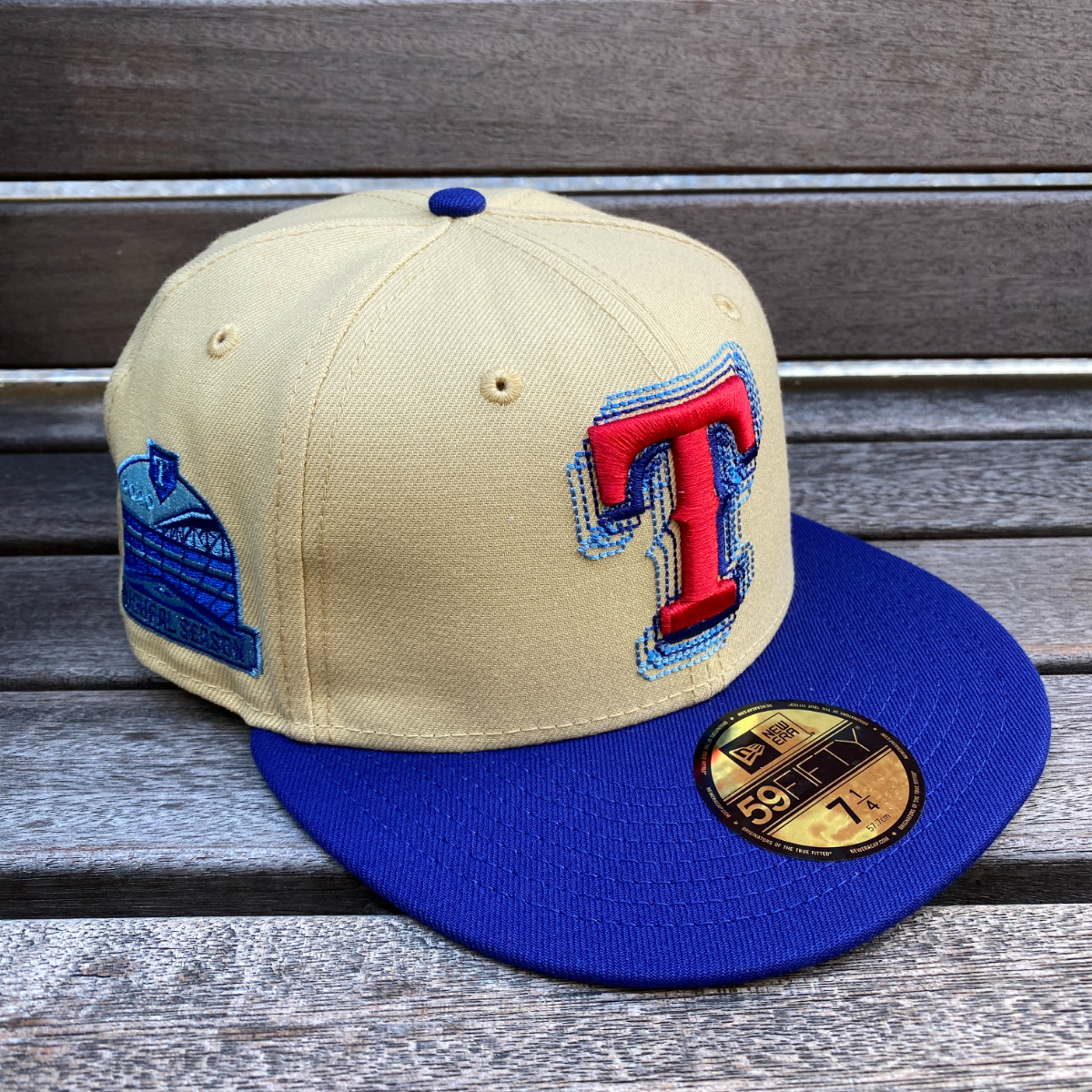 USA正規品 【7.1/2】 Newera ニューエラ TEX RANGERS テキサス レンジャーズ MLB 限定サイドパッチ OVERLAP 2トーン 59FIFTY (28-5)