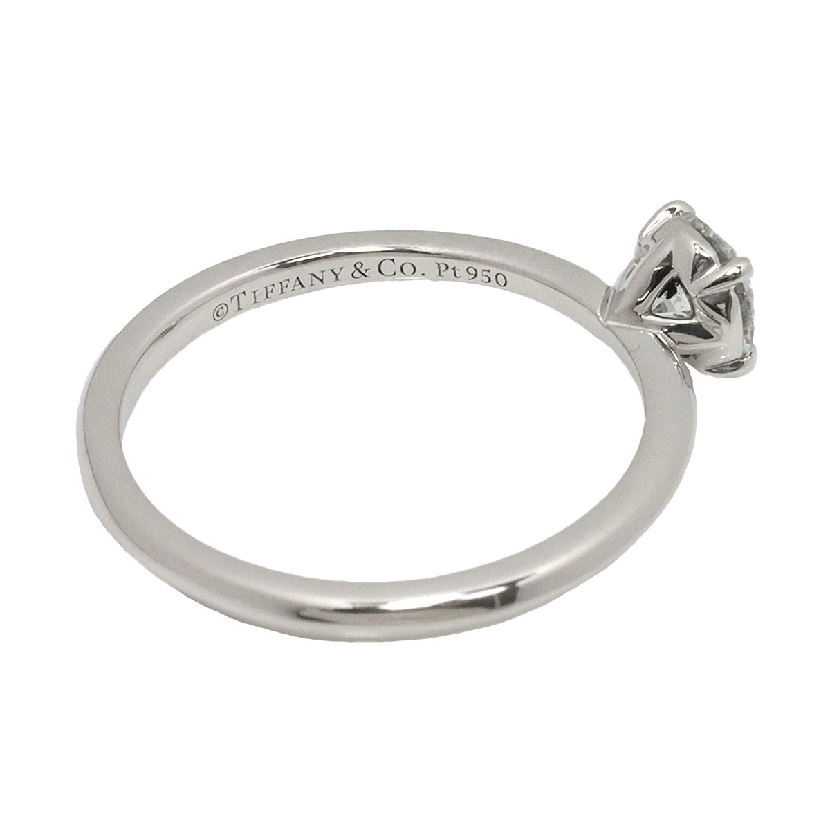 ティファニー TIFFANY&Co. Tトゥルー ダイヤ 0.41ct H/VS2/3EX 7.5号 リング Pt プラチナ 指輪 Diamond Ring【鑑定書付き】 90199198_画像3