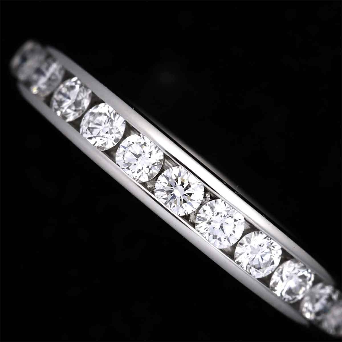 ティファニー TIFFANY&Co. ハーフサークル チャネル セッティング バンド 9号 リング ダイヤ Pt 指輪 Diamond Ring 90206784_画像4