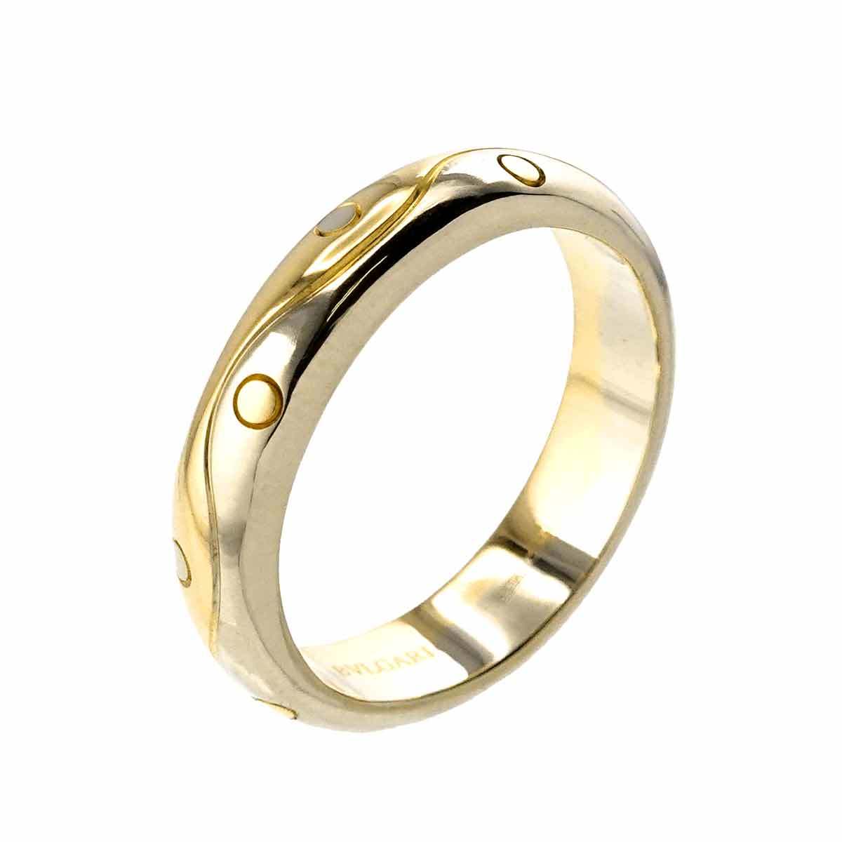 ブルガリ BVLGARI オンダ 23号 リング K18 YG WG イエロー ホワイト ゴールド 750 コンビ ウェーブ 指輪 Onda Ring 90213739_画像4