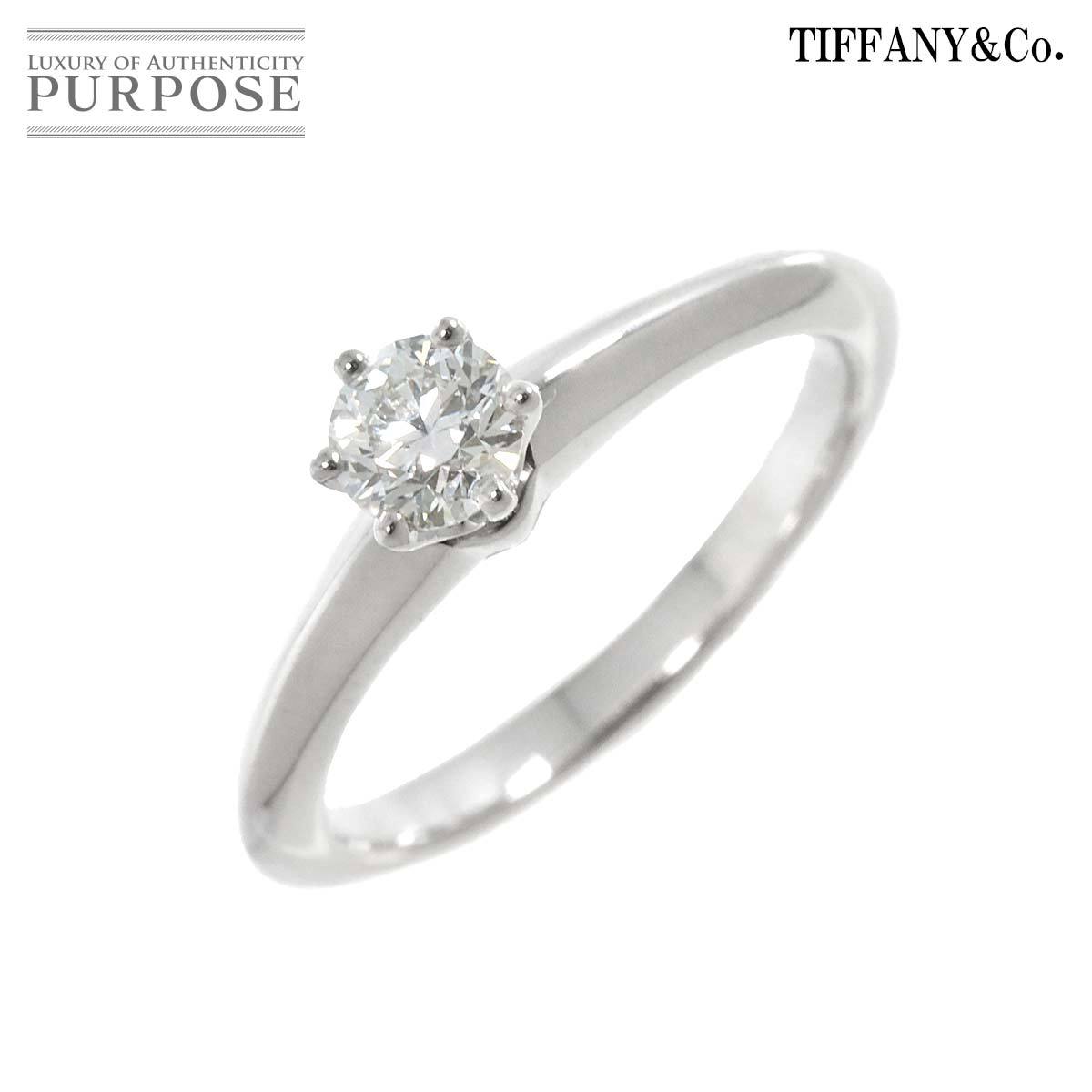 ティファニー TIFFANY&CO. ソリティア ダイヤ 0.29ct I/VVS2/3EX 7.5号 リング Pt プラチナ 指輪 【鑑定書付き】 Diamond Ring 90206522