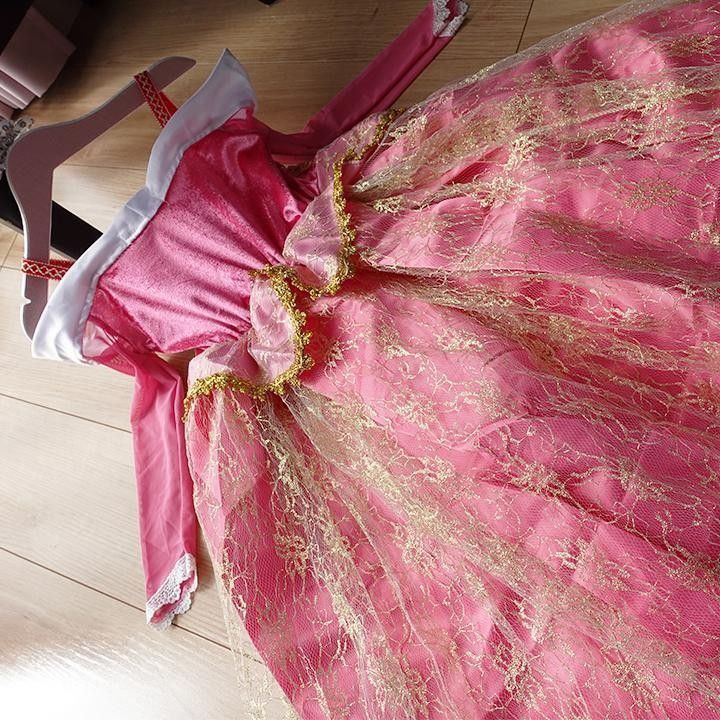 オーロラ姫風　キッズドレス　120　プリンセス コスプレ 子供 クリスマスプレゼント ピンク　 誕生日七五三
