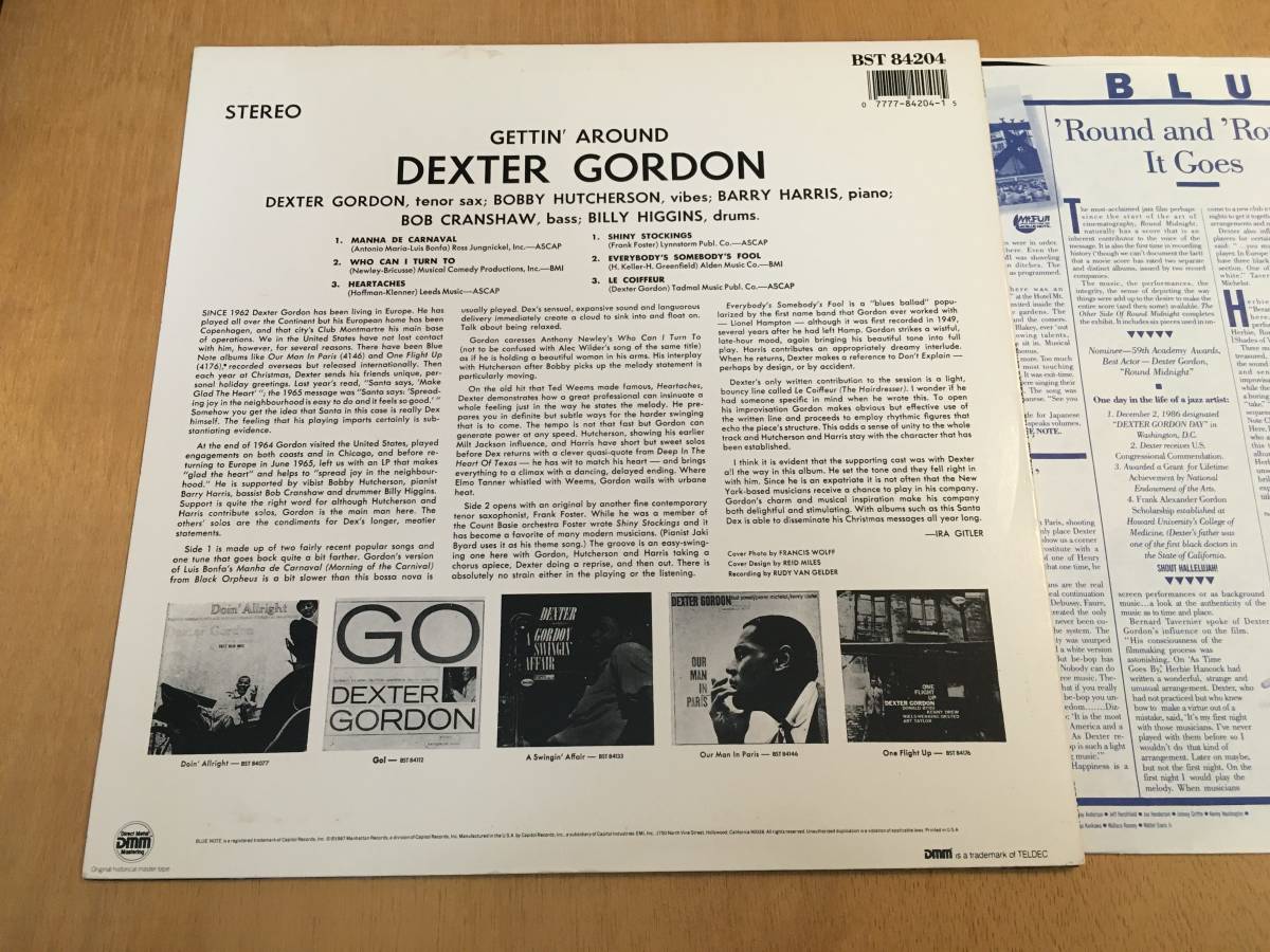 ◎1987年DMM / Dexter Gordon / Gettin' Around / Blue Note_画像2