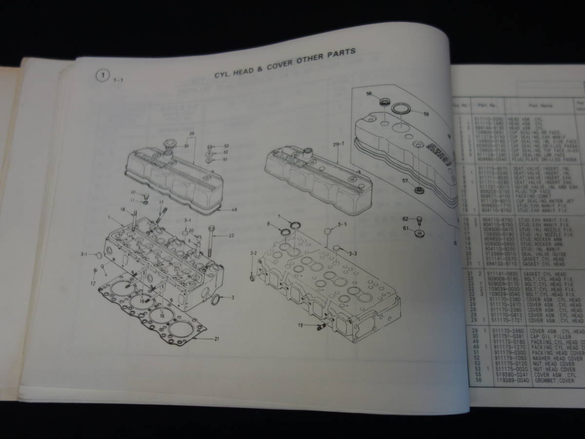 【1984年】いすゞ 4BD1型 ディーゼル エンジン / パーツカタログ / 品番 NO.5-8871-0119-4の画像4