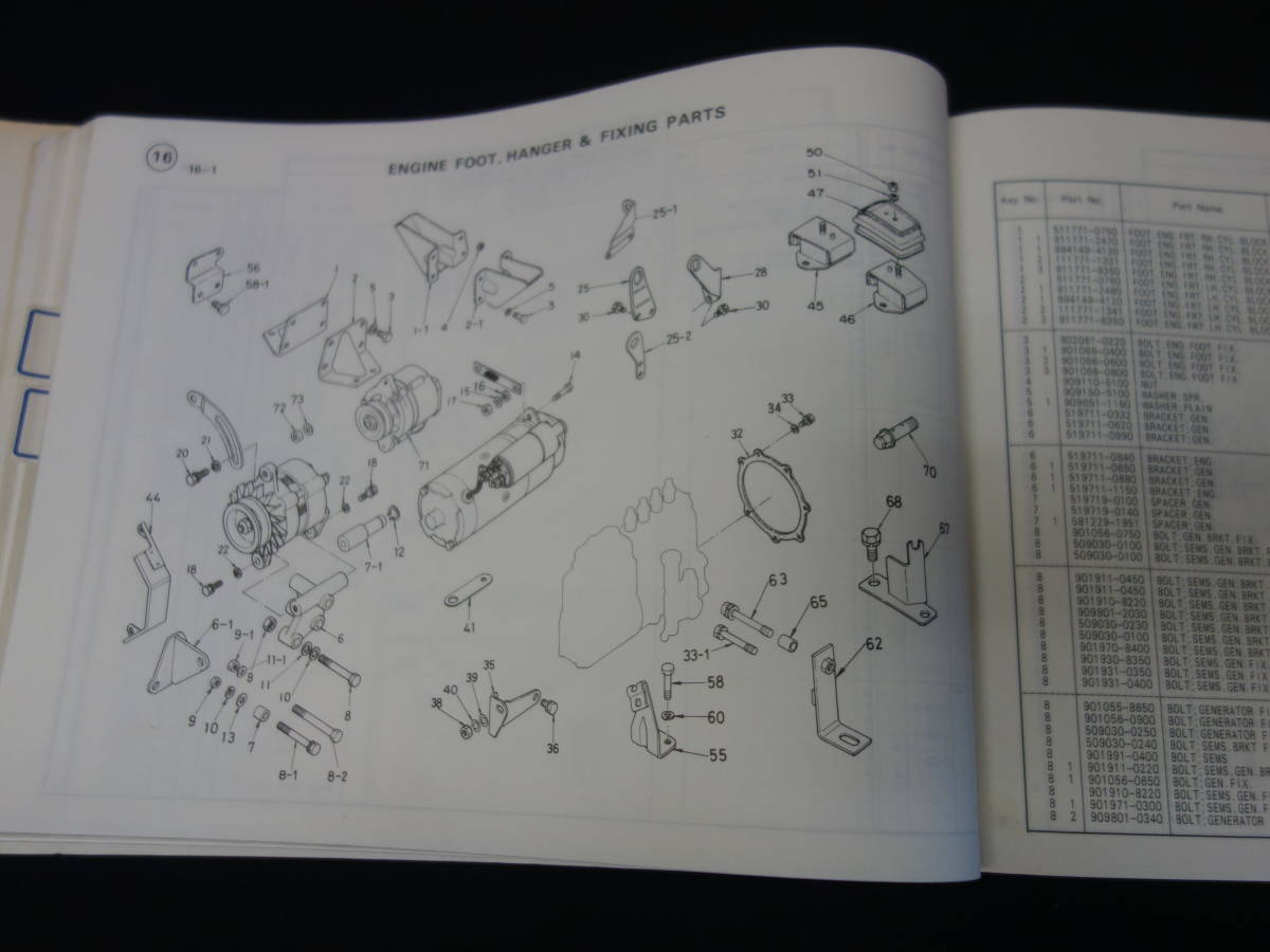【1984年】いすゞ 4BD1型 ディーゼル エンジン / パーツカタログ / 品番 NO.5-8871-0119-4の画像9