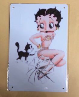 【 Betty Boop ベティ 】14 ☆ 昭和 ☆ ブリキ看板 ★レトロ☆アメリカン雑貨_画像1