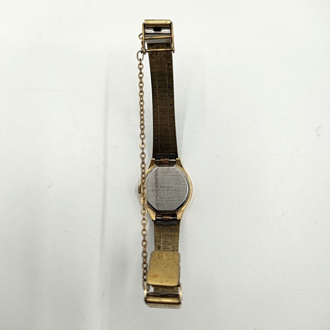 【電池切れ】SEIKO セイコー クォーツ 腕時計 ゴールド文字盤 ラウンド レディース 4301-0010_画像8