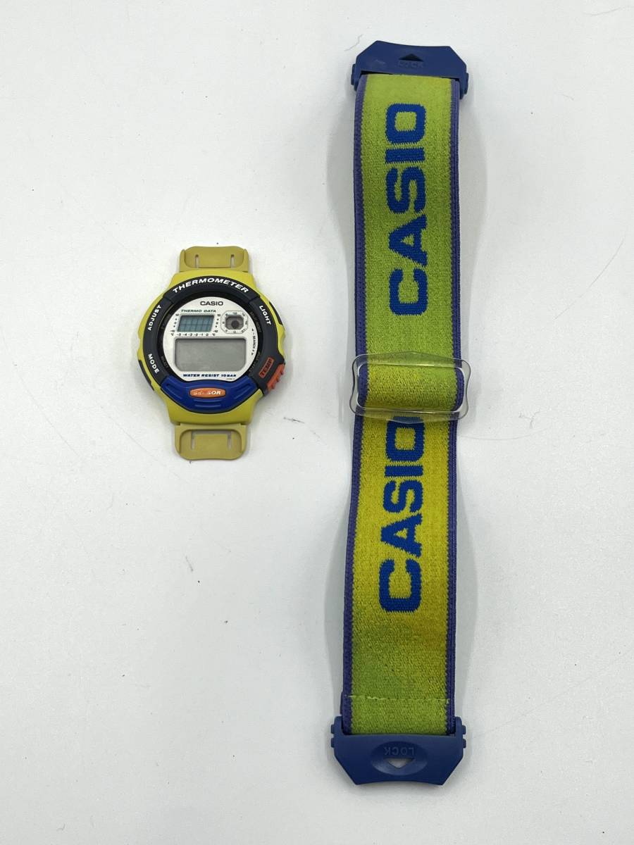 電池切れ】CASIO カシオ THERMOMETER クォーツ 腕時計 デジタル 電池切れ】CASIO カシオ THERMOMETER クォーツ 腕時計 デジタル