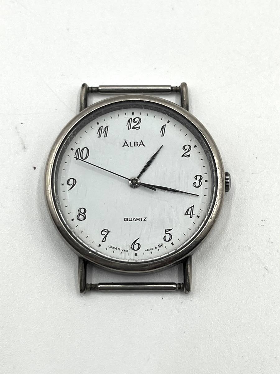 【電池切れ/本体のみ】SEIKO セイコー ALBA アルバ クォーツ 腕時計 白文字盤 ラウンド レディース V321-6130の画像3