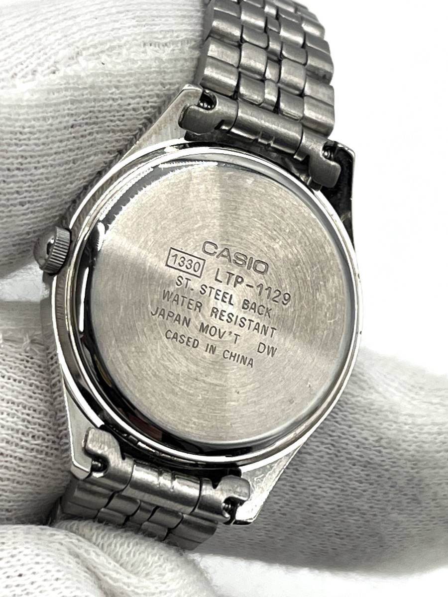 【電池切れ】CASIO カシオ クォーツ 腕時計 白文字盤 ラウンド レディース LTP-1129_画像2