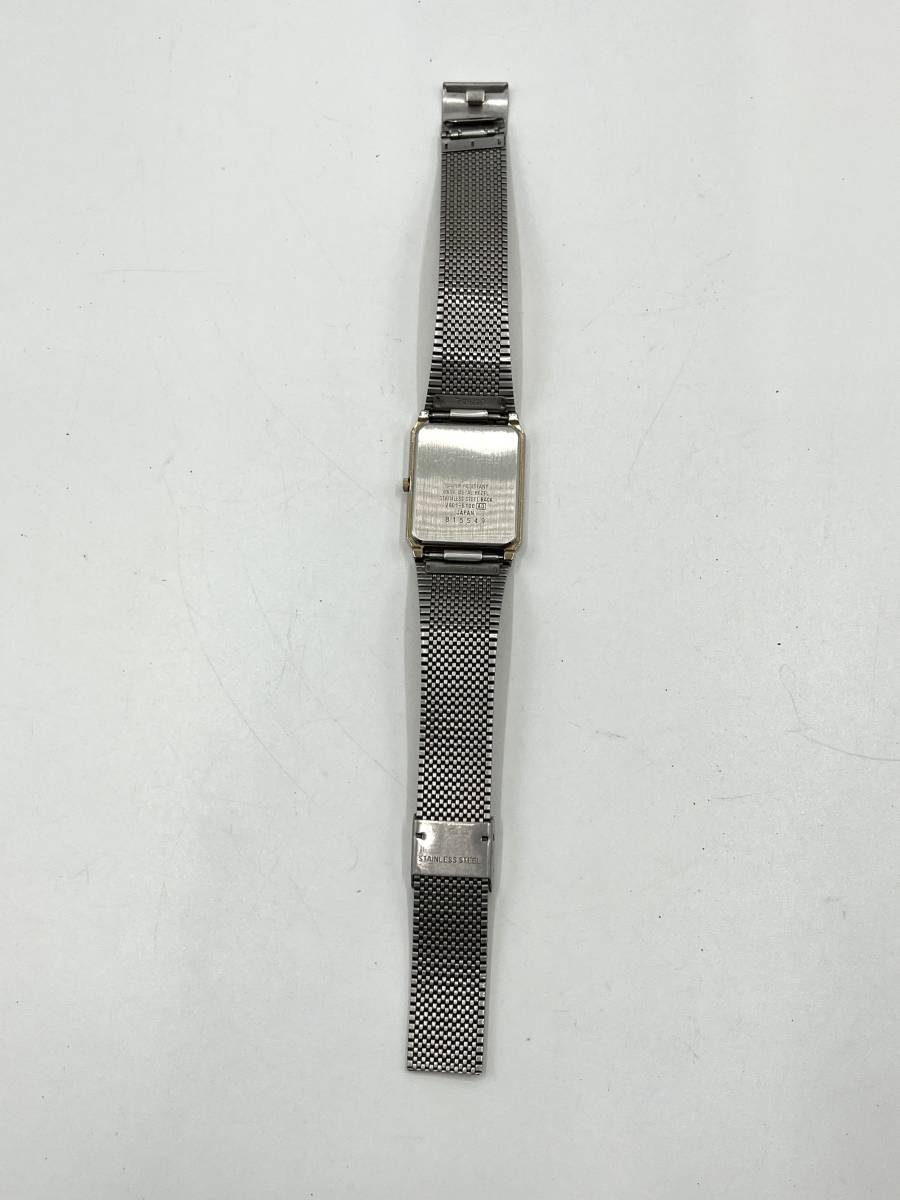 【電池切れ/バックル金具閉まらず】SEIKO セイコー ALBA アルバ クォーツ 腕時計 ゴールド文字盤 レクタンギュラー レディース V801-5100