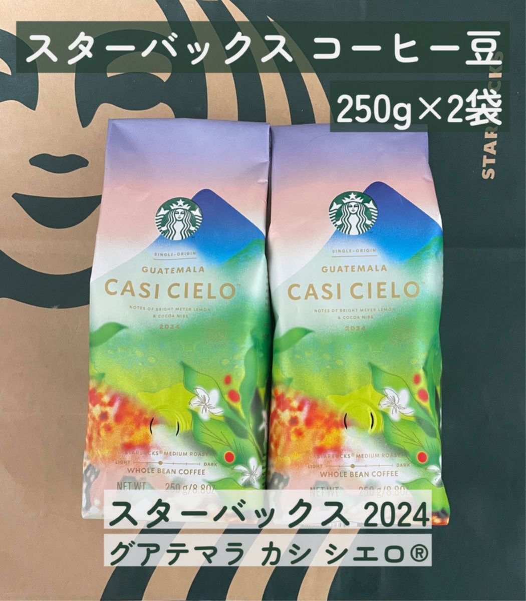 【12/26発売】季節限定　スターバックス　2024 コーヒー豆　グアテマラ カシ シエロ Whole Bean 250g×2袋