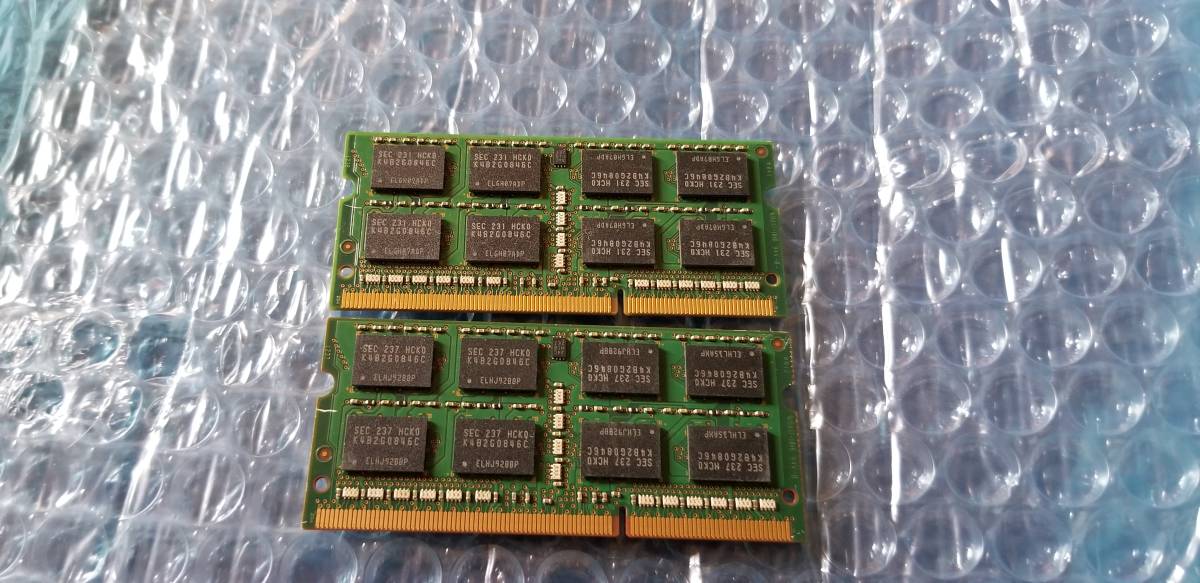 即決 SAMSUNG製 DDR3 4GB×2枚 合計8GB PC3-12800S PC3-8500S互換 PC3-10600S互換 SO-DIMM 送料120円～_画像2