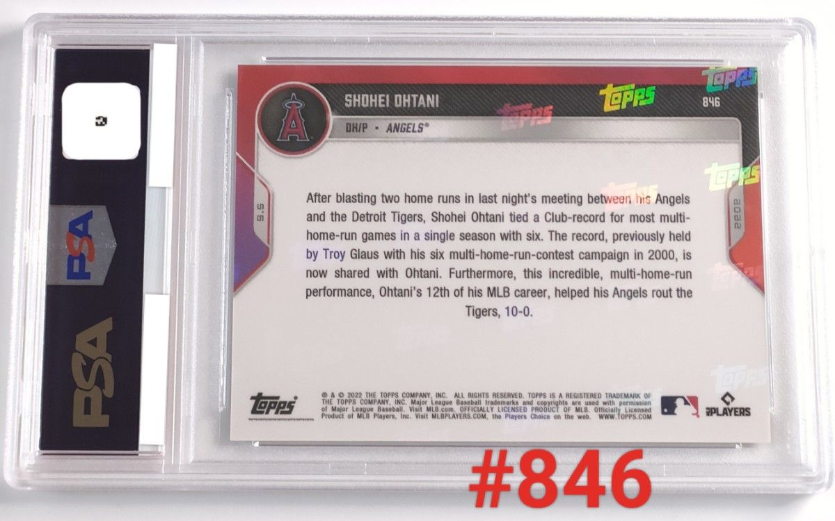 希少 PSA10 topps now 2022 #846 ohtani 大谷翔平 MVP