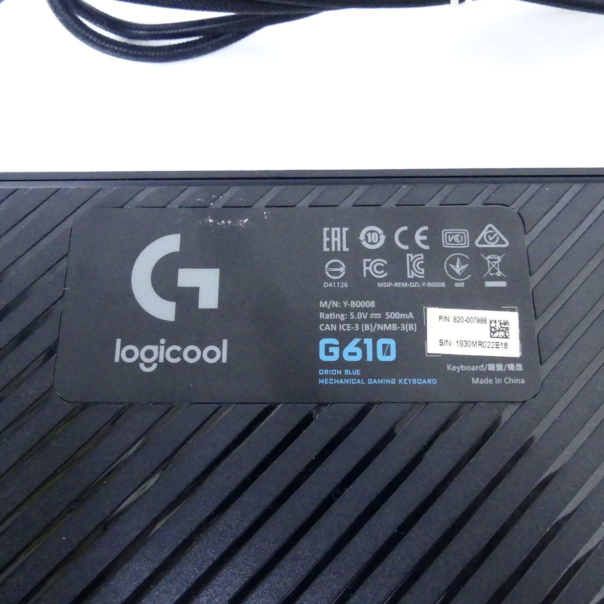 logicool ロジクール G610 メカニカルゲーミングキーボード PC周辺機器 USED /2312C_画像3