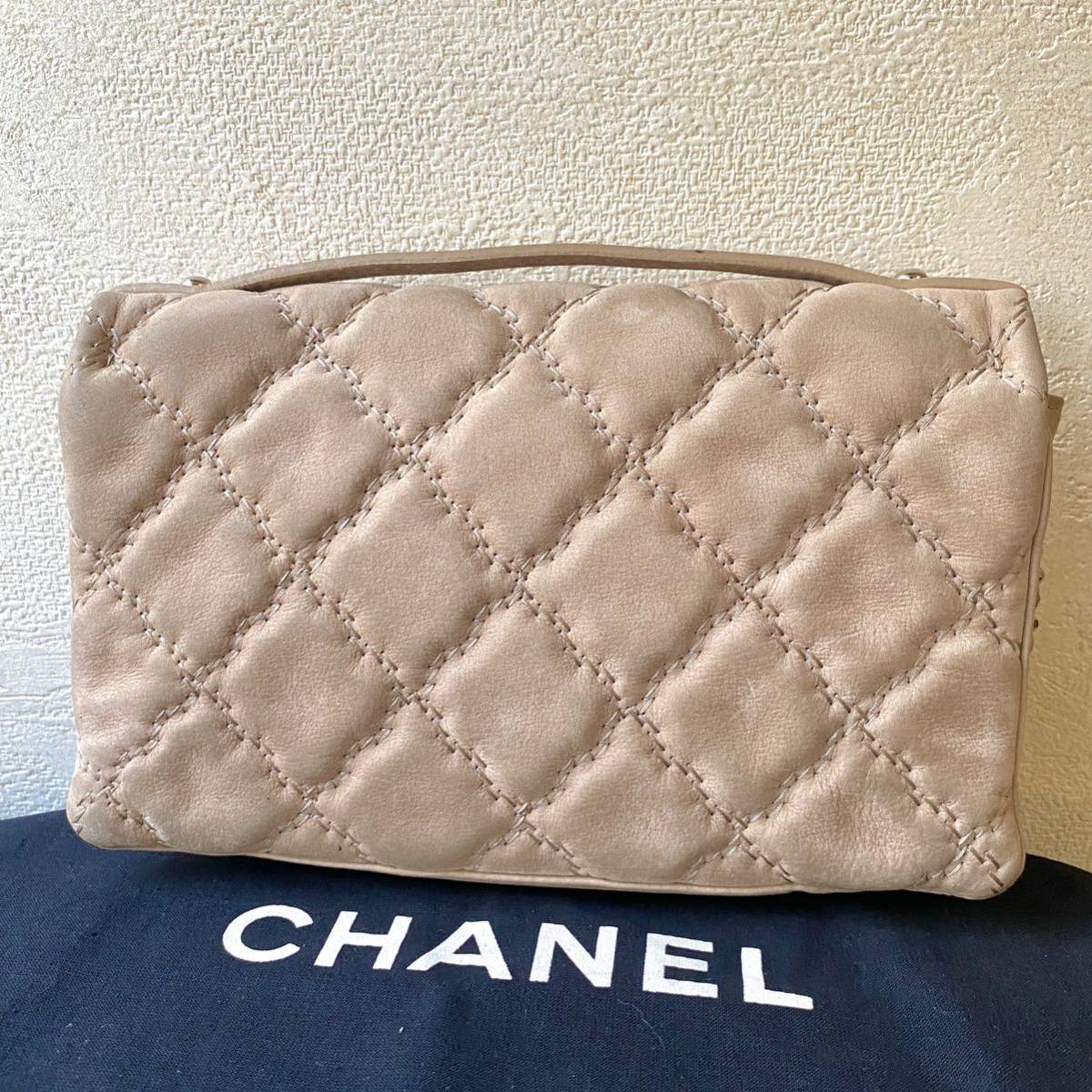 1円 CHANEL チェーンショルダー 2way ハンドバッグ ベージュ シャネル ショルダーバッグ チェーンショルダーバッグ チェーン ココマーク_画像3