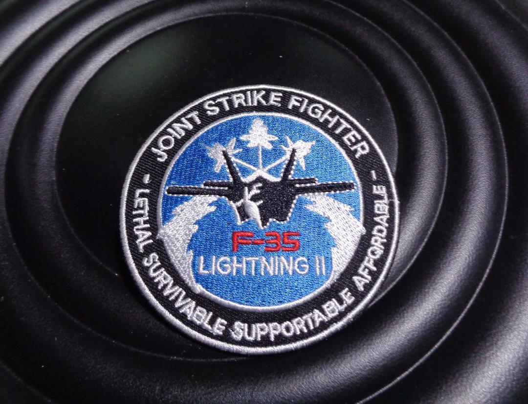 新品　ライトニング F-35 　Lightning II　ステルス　US　ワッペン円形■ミリタリー　アメリカ_画像1