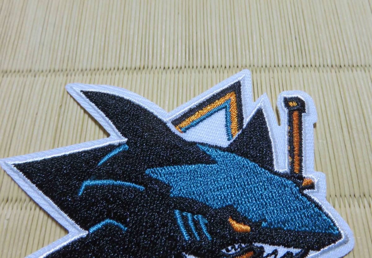 緑EG◇サメ 鮫　SK◆新品 サンノゼ・シャークス San Jose Sharks■スティック刺繍ワッペン　DIY激渋◆NHL アメリカ アイスホッケー チーム _画像2