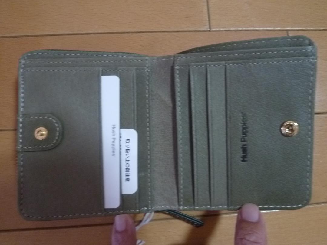 【新品・未使用】ハッシュパピー二つ折れ財布　HP0608　グリーン