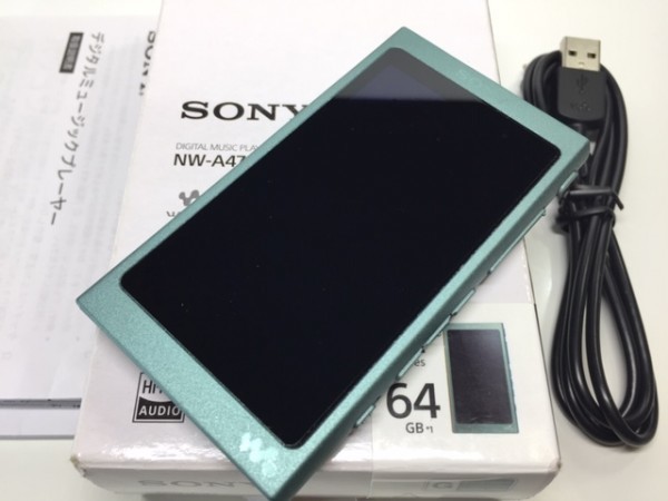  原文:(123-08) 1円~ [ 美品 使用わずか ] SONY ウォークマン Aシリーズ NW-A47 64GB ホライズングリーン / ハイレゾ / Bluetooth / microSD対応