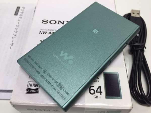  原文:(123-08) 1円~ [ 美品 使用わずか ] SONY ウォークマン Aシリーズ NW-A47 64GB ホライズングリーン / ハイレゾ / Bluetooth / microSD対応