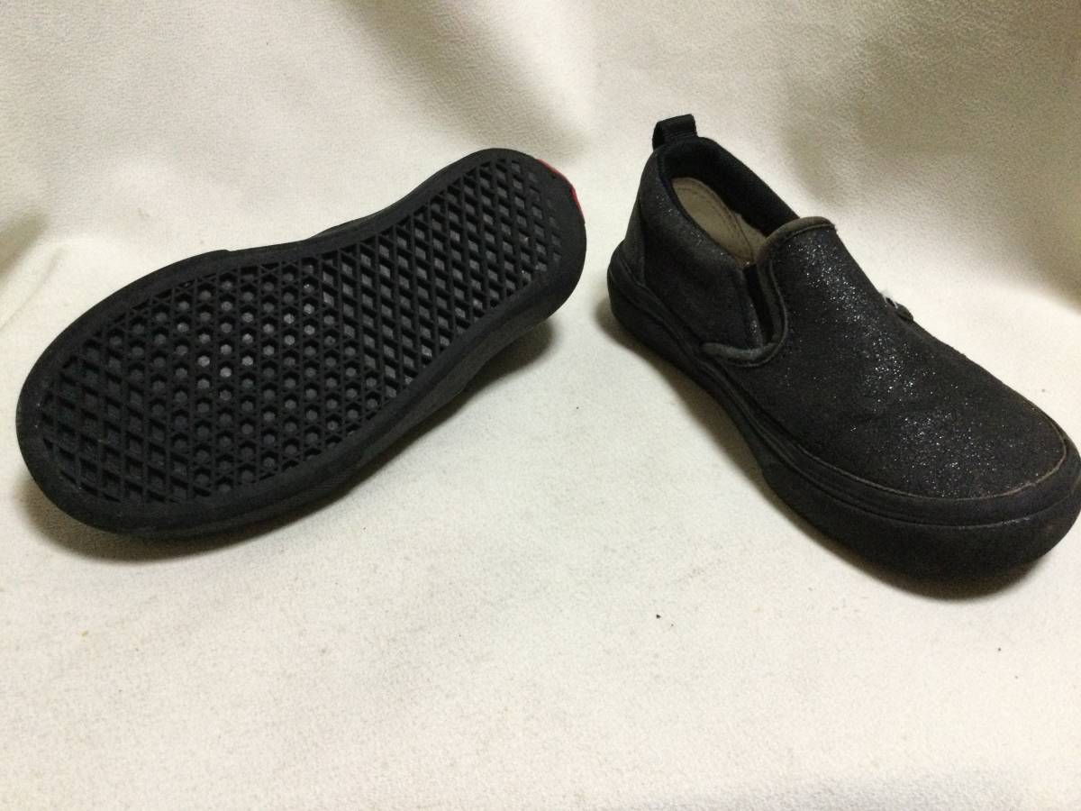 C2451 VANS ブラック　ラメ入りスニーカー　17.5㎝_画像2