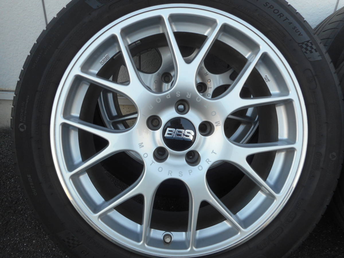 超美品 BBS CH-R CH140 軽量 アルミホイール 8J 19インチ +38 PCD1114.3-5穴 235/50R19 ミシュラン PilotSport4 SUV 19年製 ラジアルタイヤ_画像2