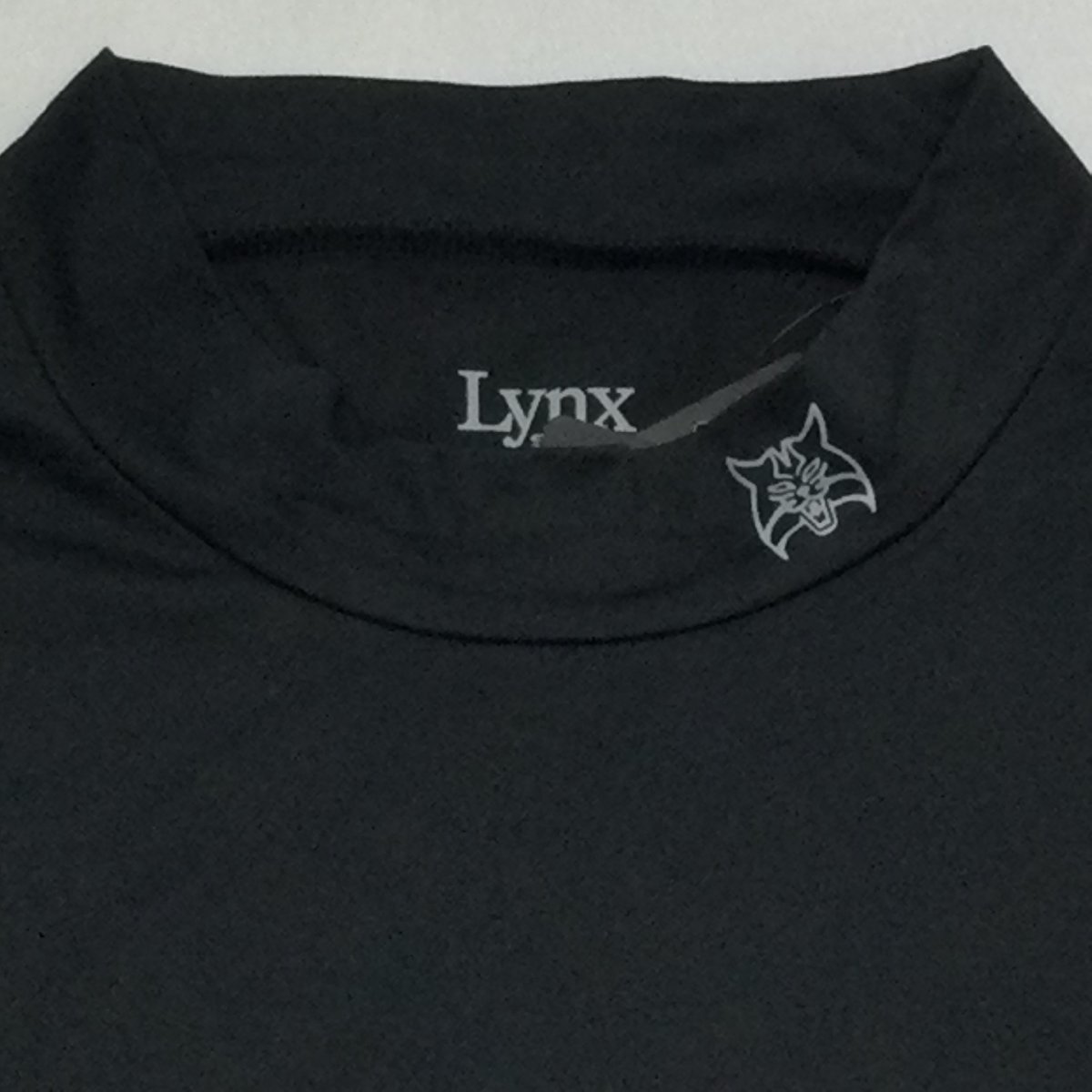 【送料無料】【新品】Lynx メンズ長袖Tシャツ（ハイネック 吸汗速乾 UVカット）  M   ブラック★31202の画像2