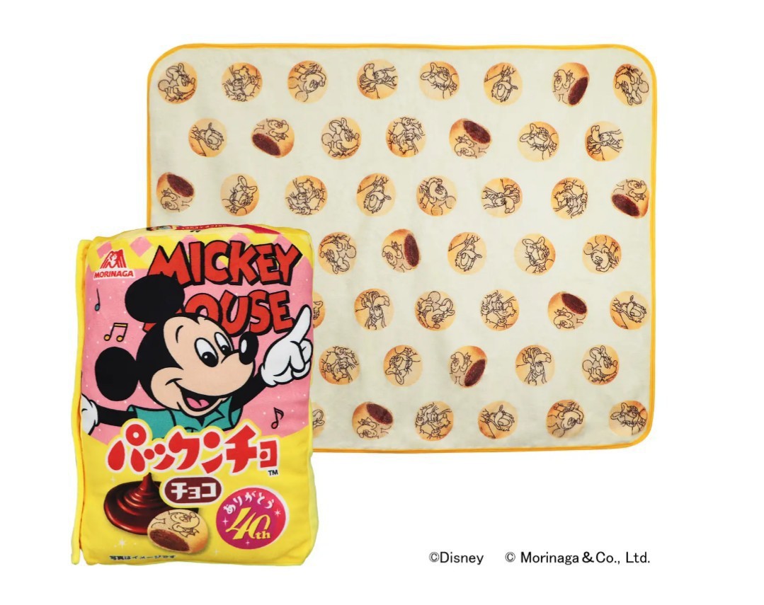 匿名配送 ディズニーキャラクター パックンチョ ケース付きブランケット Disney ミッキー 森永製菓 MORINAGA 膝掛け ひざ掛け 毛布