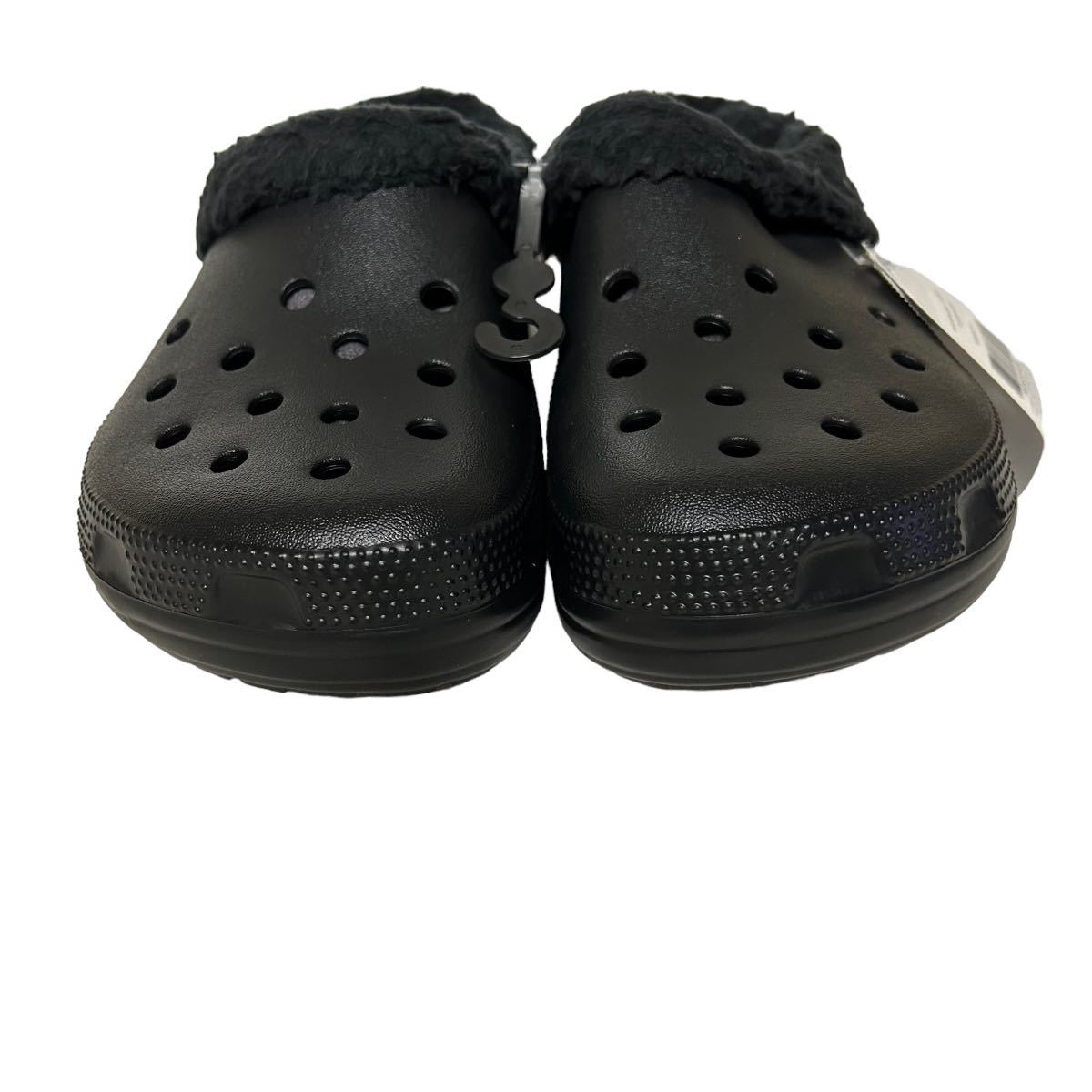 BA927 未使用 crocs クロックス 男女兼用 ボア サンダル W10 MFL8 26cm ブラック ラバー 美品_画像4