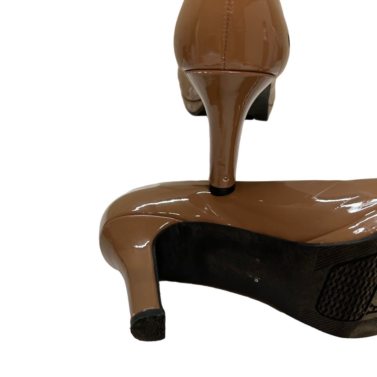BB265 PRET-A PORTER pre ta Porte женский туфли-лодочки 24.5cm светло-коричневый эмаль сделано в Японии 