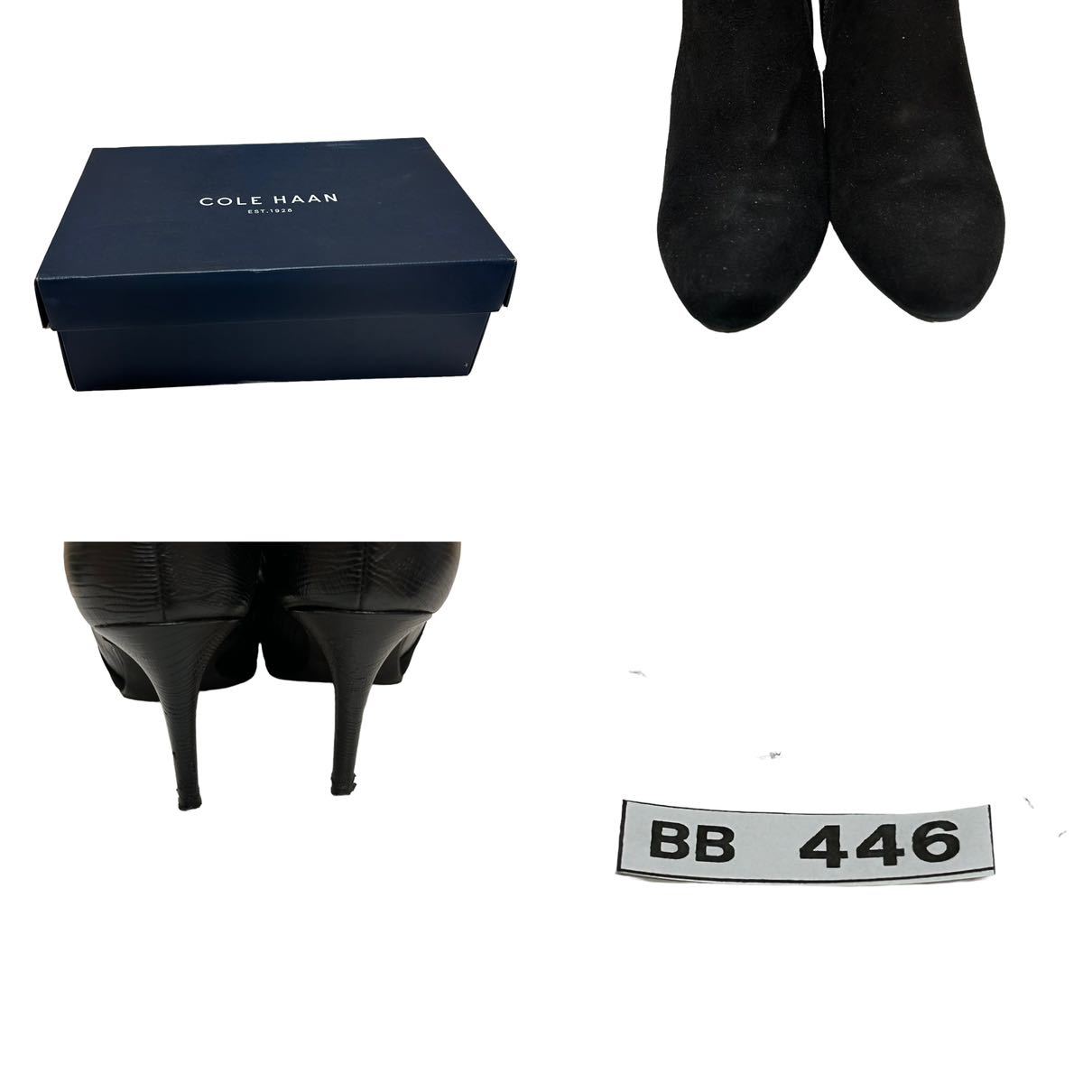 BB446B COLE HAAN Cole Haan женский ботиночки короткие сапоги 5.5B примерно 22.5cm черный замша с коробкой 