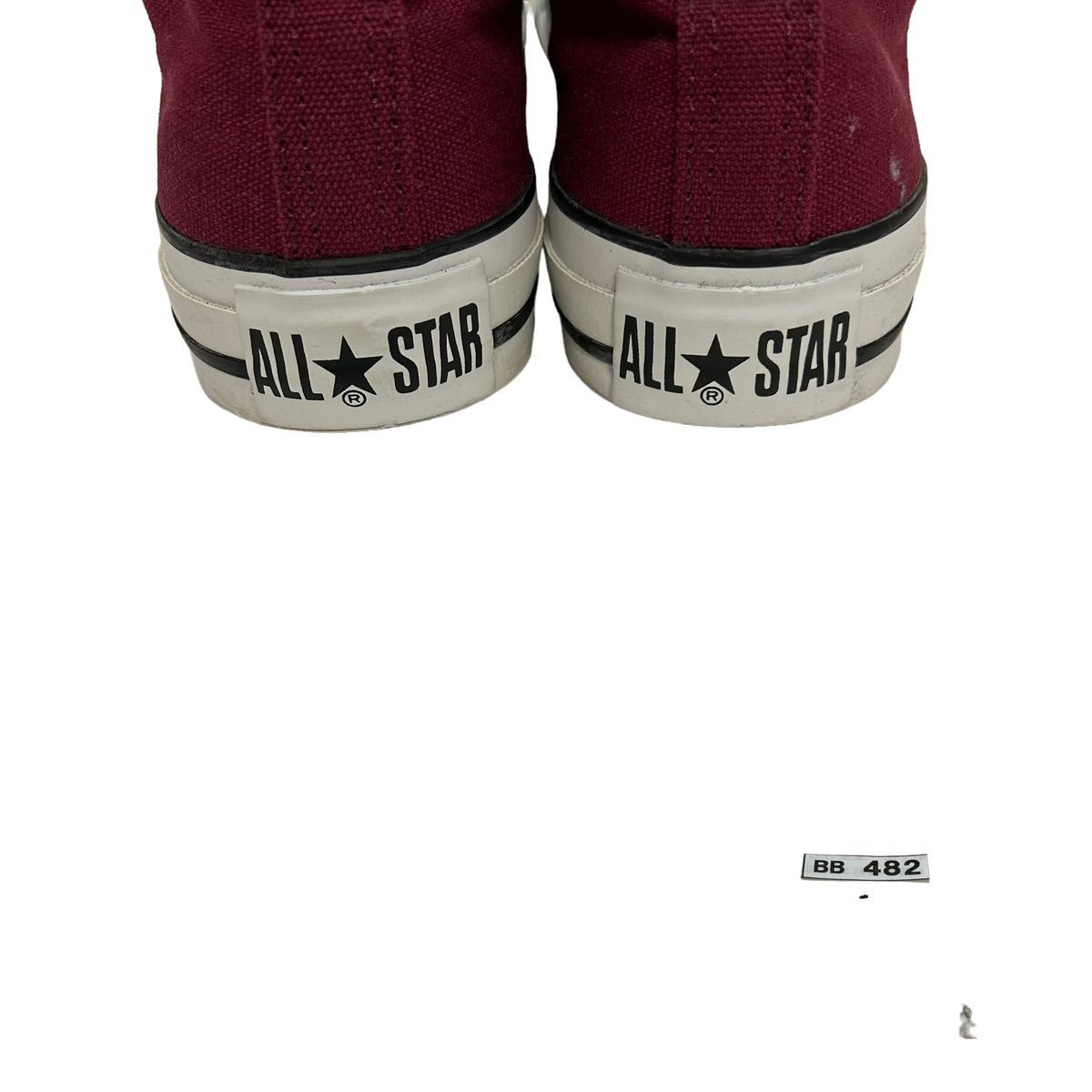 BB482 CONVERSE コンバース オールスター レディース ハイカットスニーカー US4 23cm ボルドー　キャンバス 良好_画像10