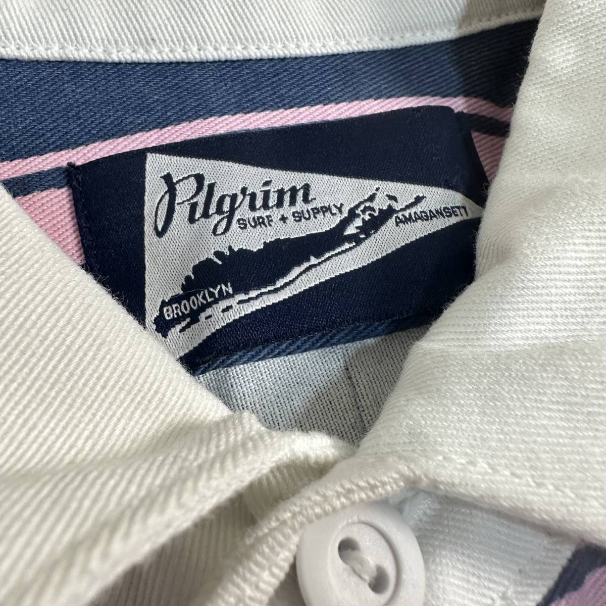 【Pilgrim Surf+Supply】ピルグリム サーフサプライ ホックニー ラガーシャツ BEAMS ビームス ボーダー アメリカ製の画像7