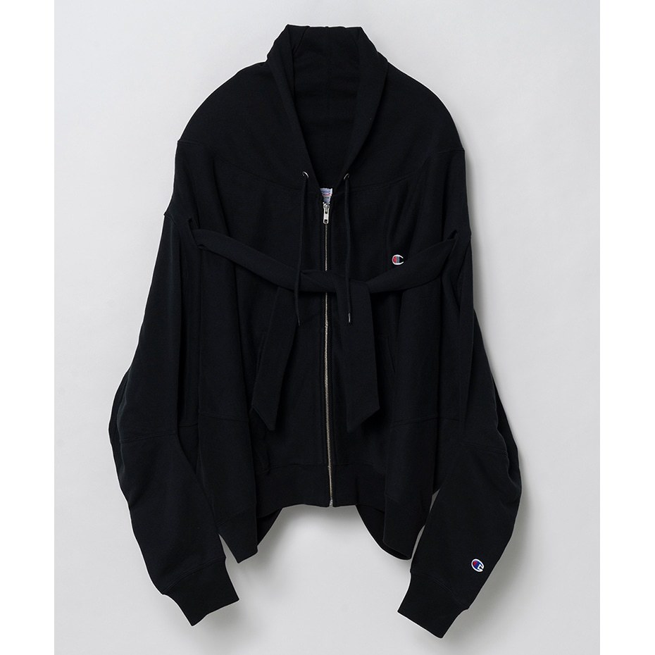 未使用 Champion x ANREALAGE (チャンピオン アンリアレイジ) 変形 スウェットパーカ / M / 黒 / REVERSE WEAVE Zip Hooded Sweatshirt_画像1