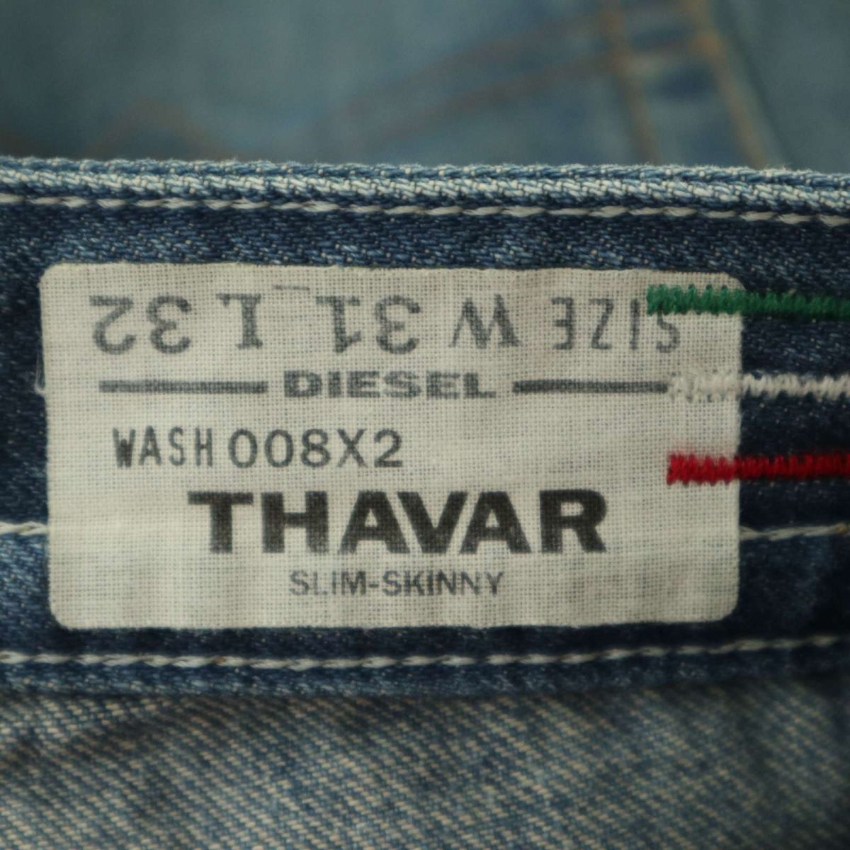 イタリア製★ DIESEL ディーゼル 【THAVAR 008X2】 クラッシュ加工 スリム スキニー デニム パンツ ジーンズ Sz.31　メンズ　A3B05451_B#R_画像9