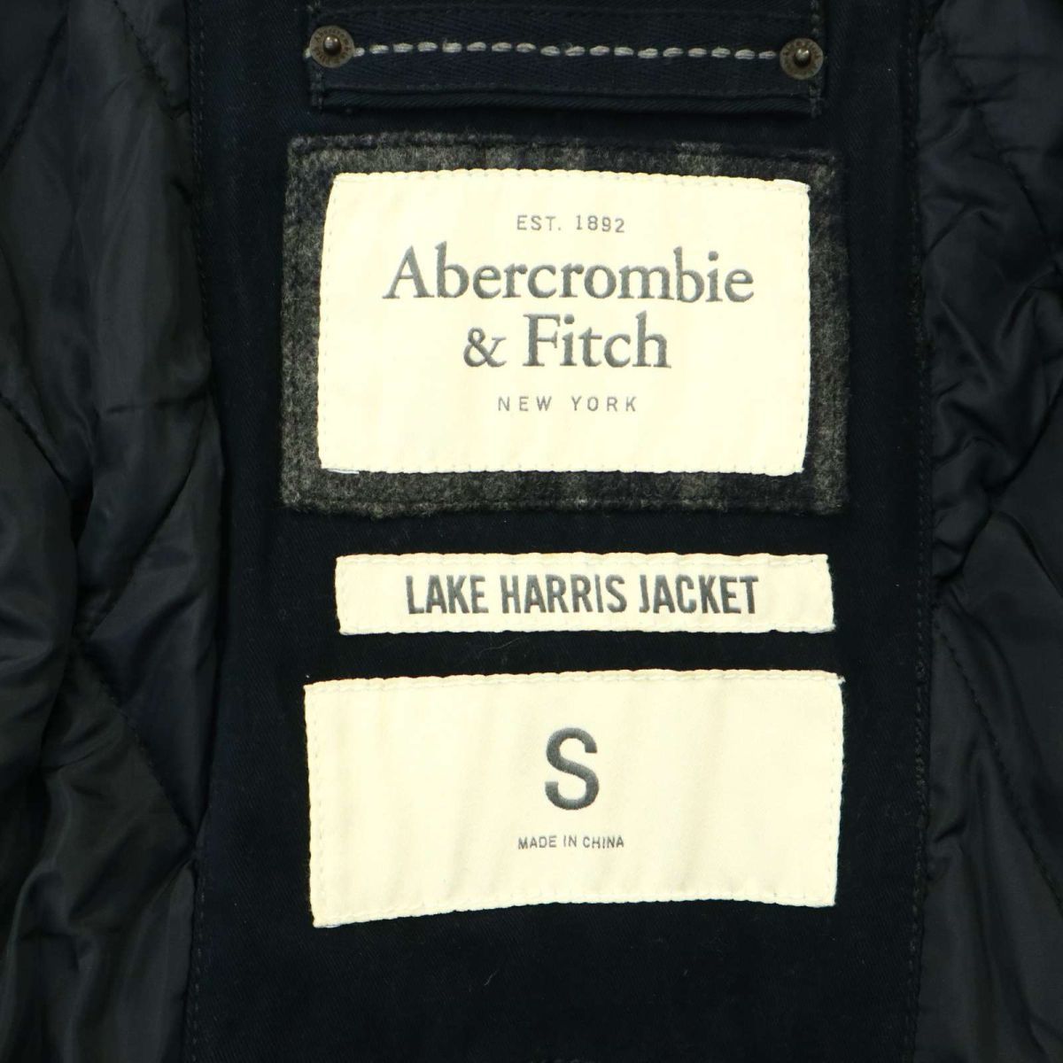 Abercrombie&Fitch アバクロンビー＆フィッチ 秋冬 LAKE HARRIS JACKET★ ウール チェック 中綿 ジャケット Sz.S　メンズ　A3T14357_B#N_画像7