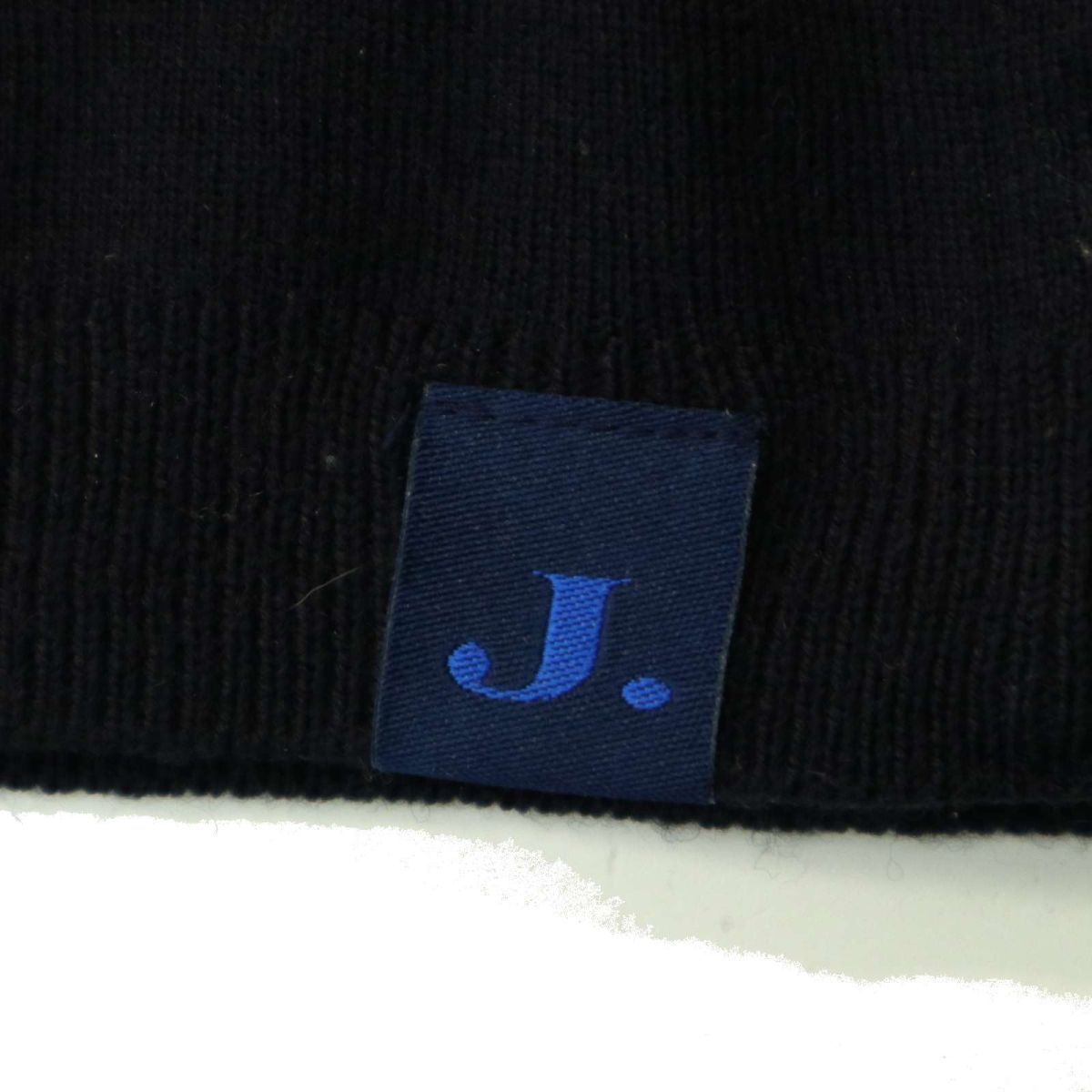 J.PRESS ジェイプレス 秋冬 ウール混★ ロゴ ニット セーター Sz.M　メンズ 黒 日本製　A3T14837_C#K_画像5